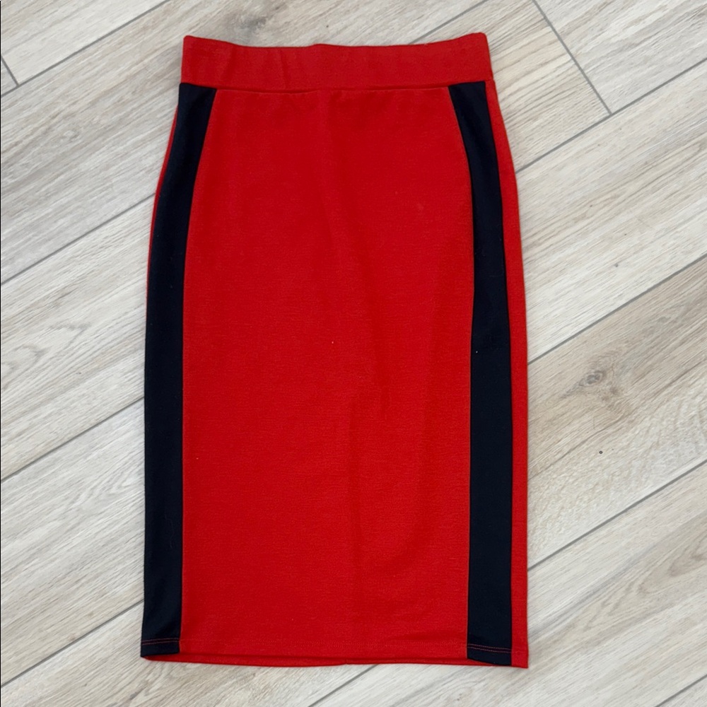 Zara red and Black Women's Skirt